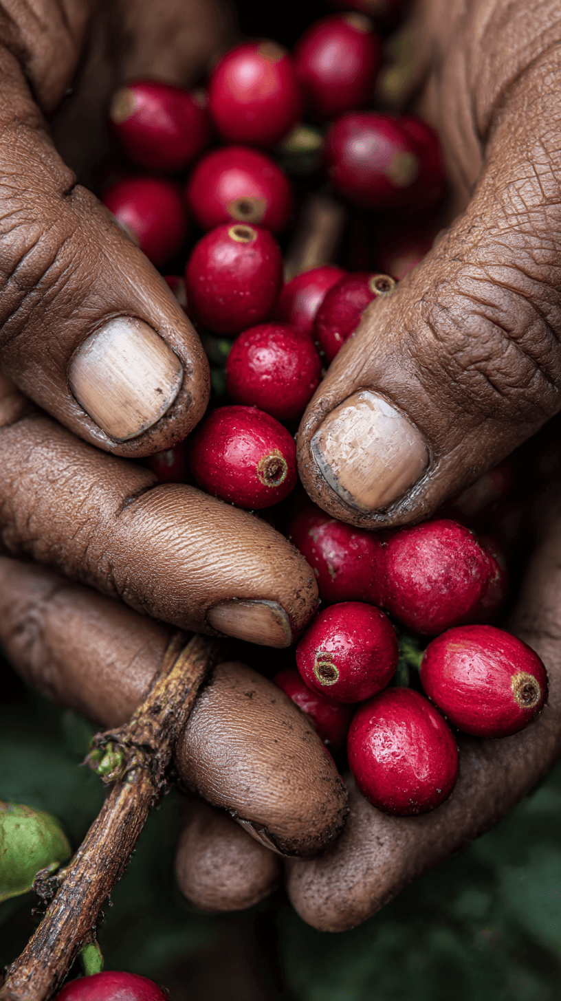 Granos de café en cereza Morush